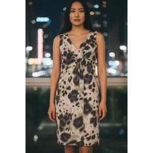 Red Valentino Animal Print Cotton Sheath Cocktail Dress Italian 42 US 8 EUC